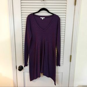 CAbi Purple Striped Tunic Top